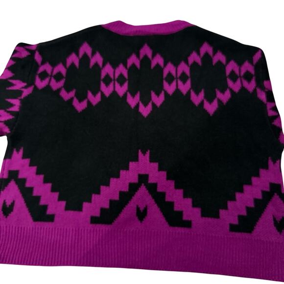 2911 Wrangler Retro Purple and Black, V-neck Sweater Women's Large, loose fit - Picture 7 of 7